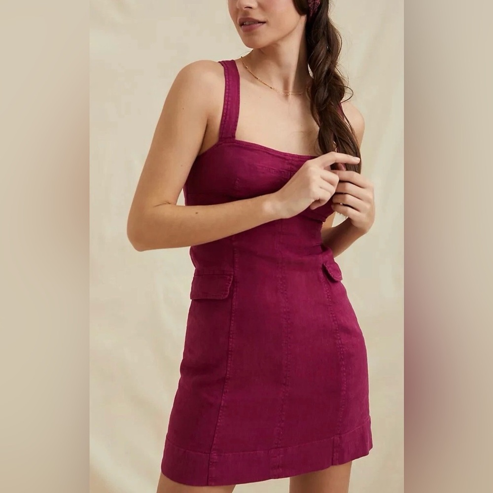 By Anthropology Nwt Square Neck Mini Dress, Size 12